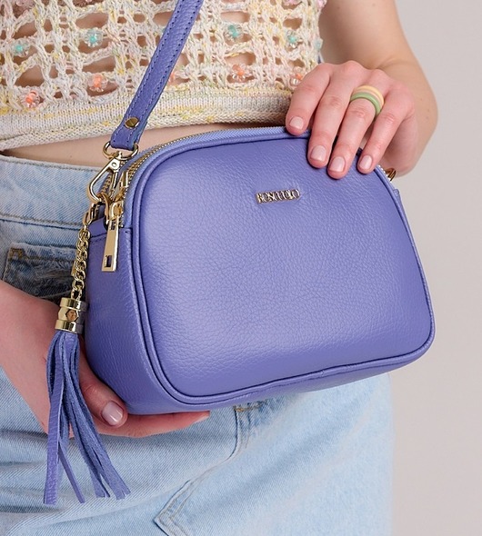 torby na ramię Torebka skórzana na ramię - niebieska (6728)