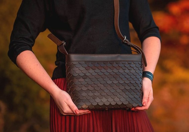 torby na ramię Torebka ze skóry Handmade - Gorzka czekolada