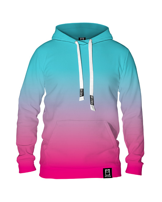 bluza z kapturem damska Damska Bluza z kapturem DR.CROW Ombre Mint Pink