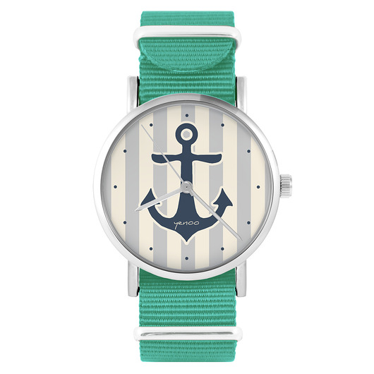zegarki unisex Zegarek - Kotwica - turkusowy, nylonowy