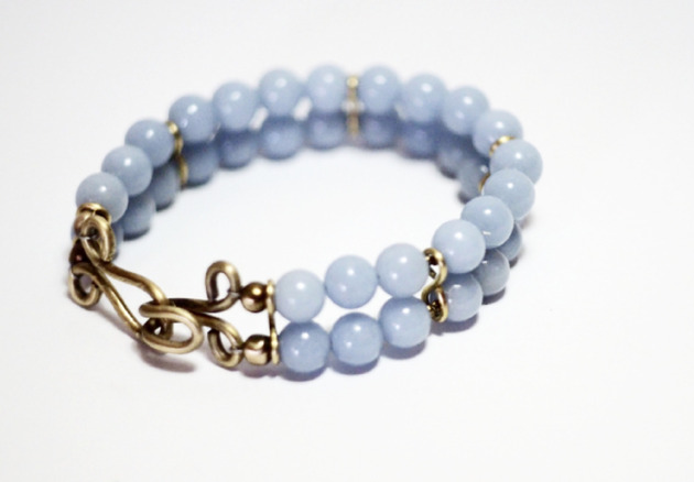 bransoletki z kamieni naturalnych ANGELIT z mosiężnym, ręcznie kutym zapięciem