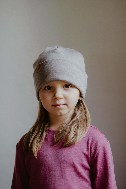 czapki dziecięce Ana Moroles, Czapka 100% merino, Cappuccino