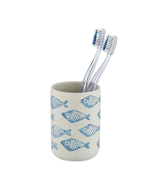 dodatki - łazienka - różne Kubek Pojemnik na Szczoteczki Ceramiczny Fish