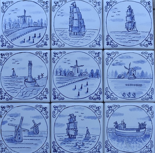 kafle i panele Zestaw kafle holenderskie ręcznie malowane kafle płytki delft