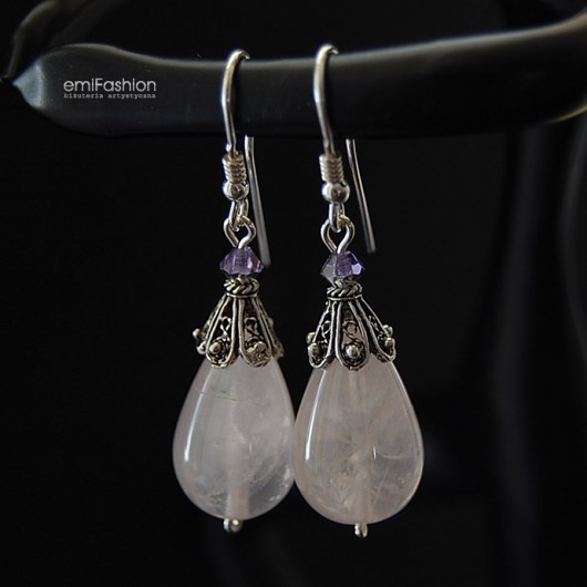Krople kwarcu różowego MAREMI Jewelry