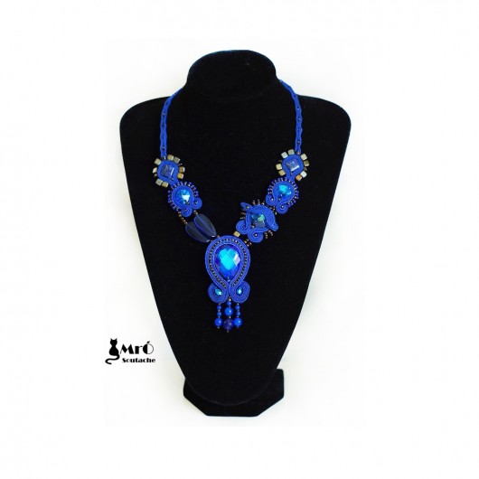 Niebieski Elf- naszyjnik soutache Mró Soutache