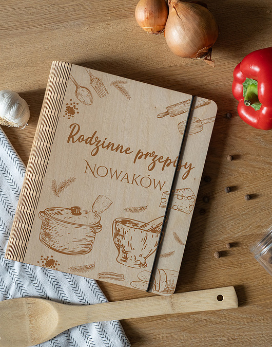 kuchnia - różne Przepiśnik drewniany rodzinne przepisy