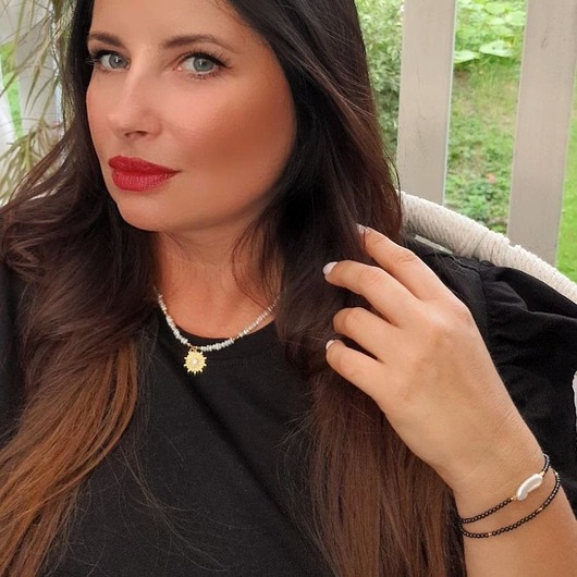 chokery Naszyjnik Choker Perły Naturalne & Zawieszka Słońce MALIBU PEARLS