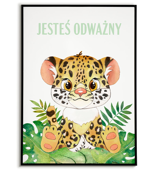 obrazy i plakaty do pokoju dziecięcego PLAKAT  ZWIERZĄTKA tygrys dla chłopca