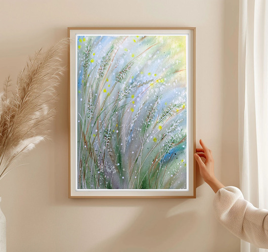 obrazy Oryginalna akwarela. Trawki 28x36cm
