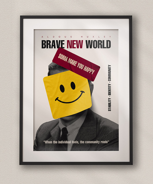 plakaty Plakat Kolaż - Nowy Wspaniały Świat - Aldous Huxley