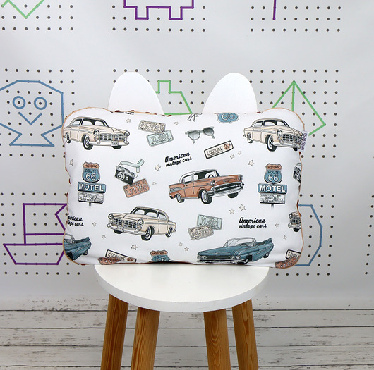 poduszki do pokoju dziecka Płaska Poduszka do łóżeczka American Car