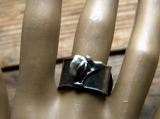  (zam) Roman Ancient Ring ;) biała perła Beata Trotter
