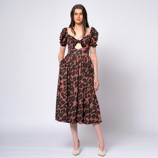 sukienki midi damskie Sukienka w panterkę - Ola