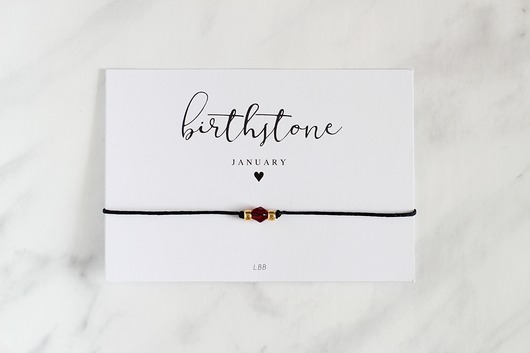 bransoletki na sznurku STYCZEŃ - JANUARY Birthstone Bracelet