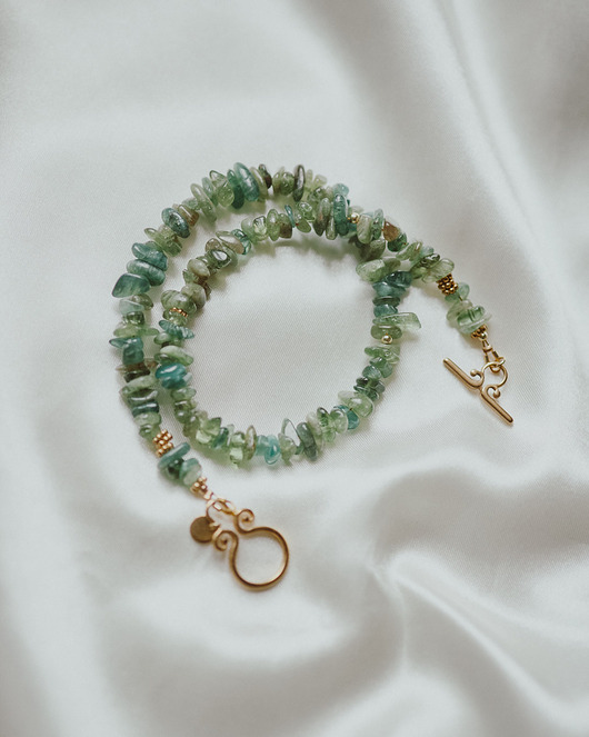 złote naszyjniki Choker Blue Grass, apatyt