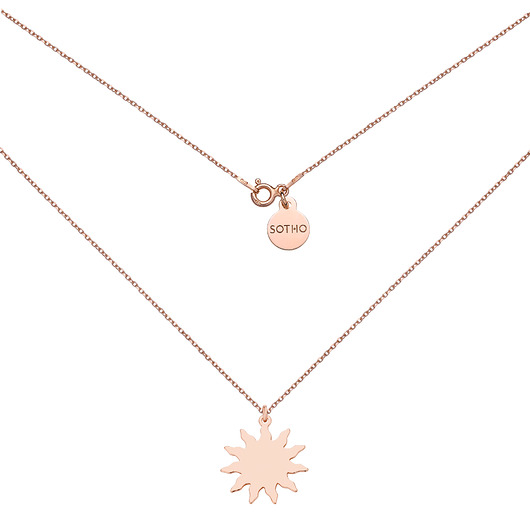 złote naszyjniki Naszyjnik z różowego złota ze słoneczkiem