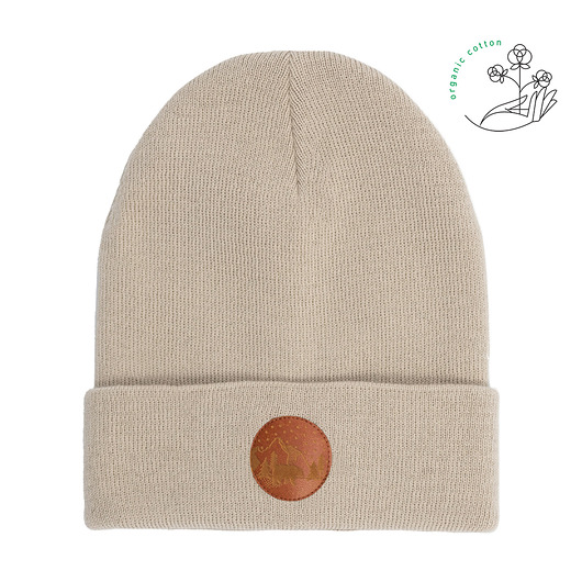 czapki damskie Czapka beanie z bawełny organicznej beżowa