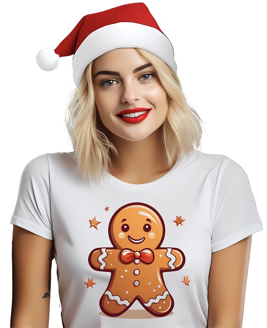 t-shirt damskie Koszulka świąteczna piernik ciastek t-shirt