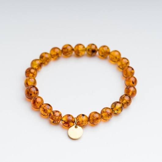 bransoletki z kamieni naturalnych Bransoletka personalizowana bursztyn koniakowy