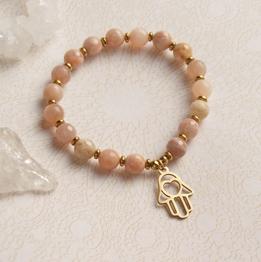 bransoletki z kamieni naturalnych OPTYMIZM : kamień słoneczny & hamsa