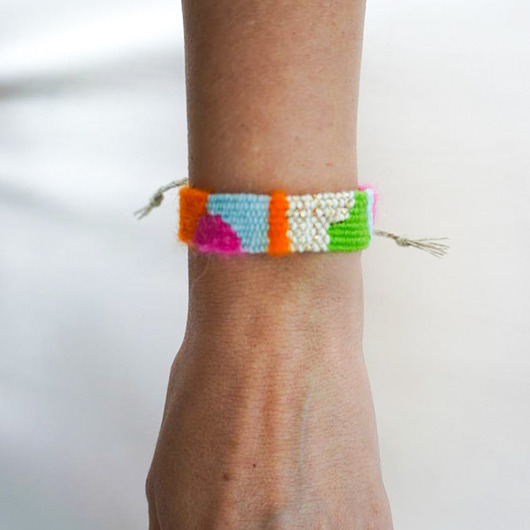 bransoletki na sznurku Bransoletka tkana na krośnie - "Abstrakcja"