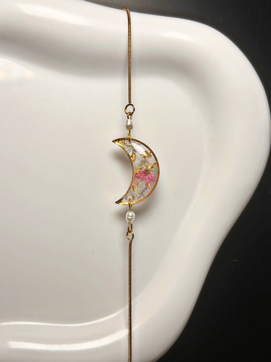 bransoletki z żywicy Bransoletka księżyc z kwiatami przepiękny prezent