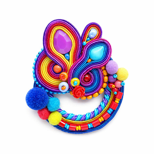 broszki Kolorowa broszka soutache