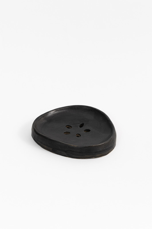 mydelniczki Mydelniczka ceramiczna czarna z odpływem