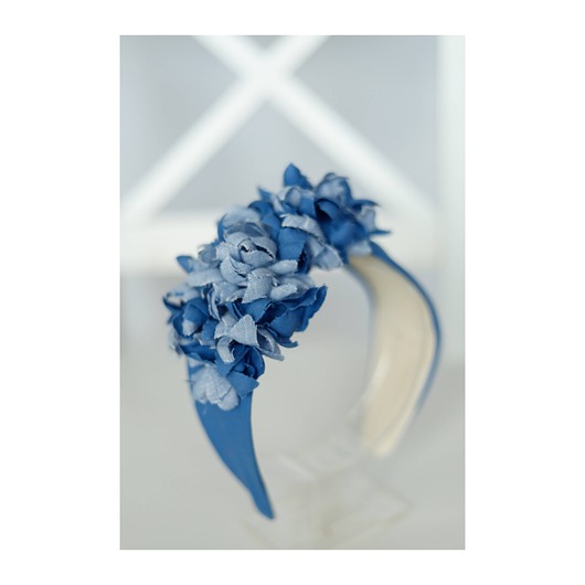 opaski do włosów Lniana niebieska opaska