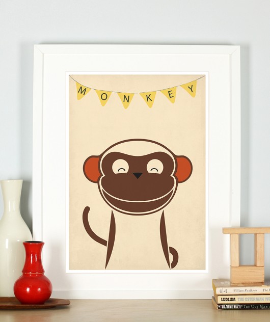 Plakat poznajmy zwierzęta - Małpa, monkey, A3 Galeria EMU