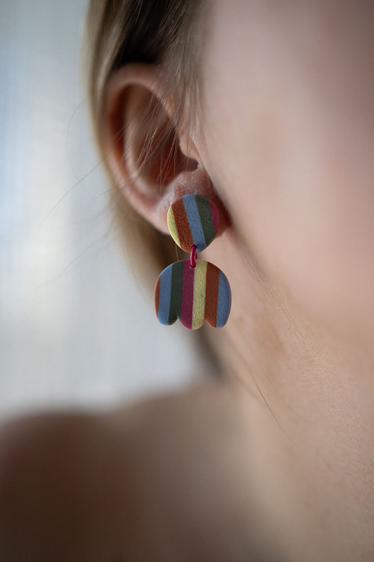 kolczyki z masy plastycznej Wiszące kolczyki sztyfty MINI