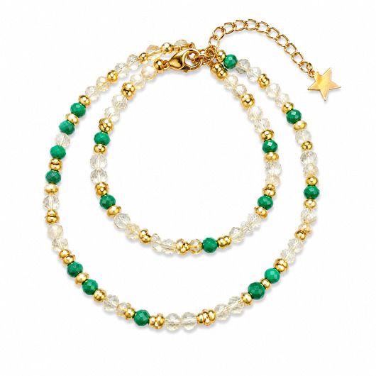 chokery Choker cytryn malachit