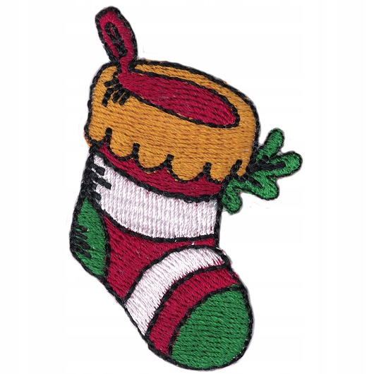 naszywki na ubrania Naszywka naprasowanka SKARPETA Boże Narodzenie termoprzylepna haft 4x6cm