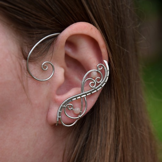 nausznice Nausznica zausznica kamień słoneczny wire wrapping