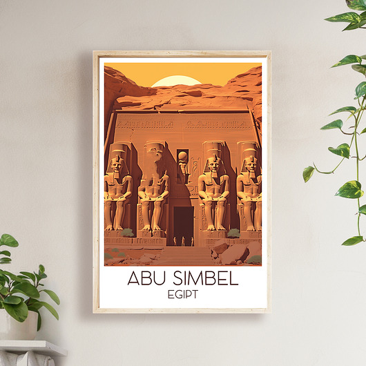plakaty Egipt - Abu Simbel - Plakat, pamiątka dla podróżnika