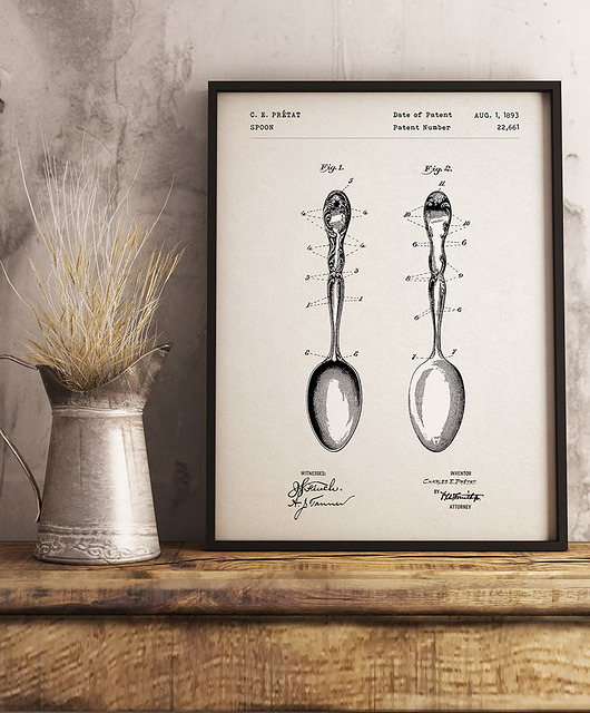 plakaty Łyżka - patent - plakat vintage