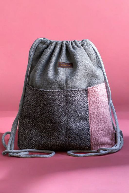 plecaki Szaro-różowy workoplecak z kieszeniami