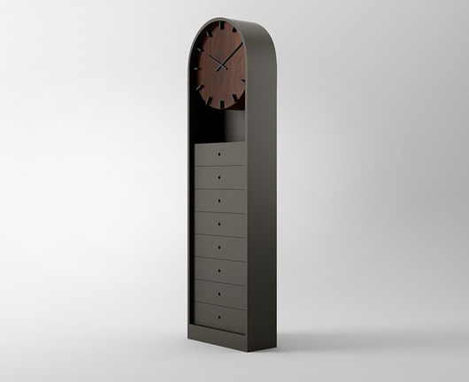 Famm CLOCK  zegar podłogowy, stojąc z szufladami Furia Design