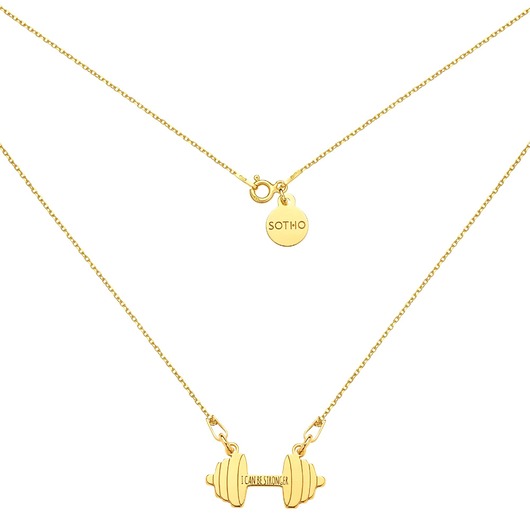 srebrne naszyjniki Złoty naszyjnik sztanga I CAN BE STRONGER