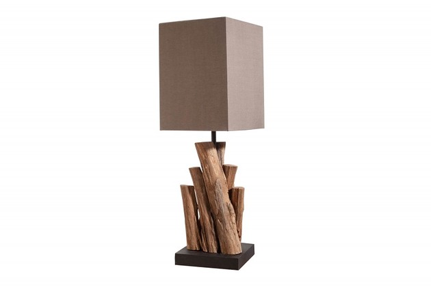 Lampa stołowa Pure brązowa drewno 45cm Home Design