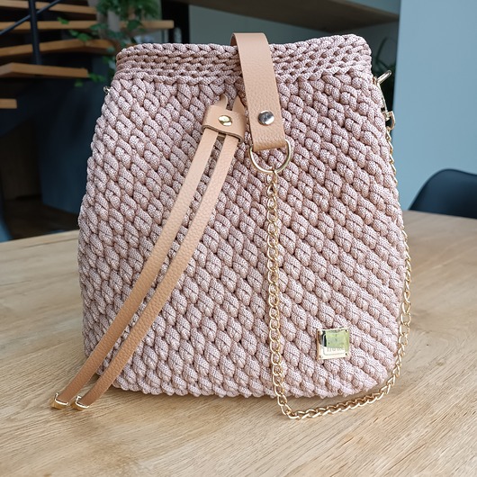 torby na ramię Ręcznie robiona torebka damska w kolorze biszkoptowym