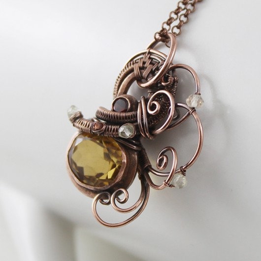 Golden Waves - naszyjnik z Cytrynem  Studio Angel