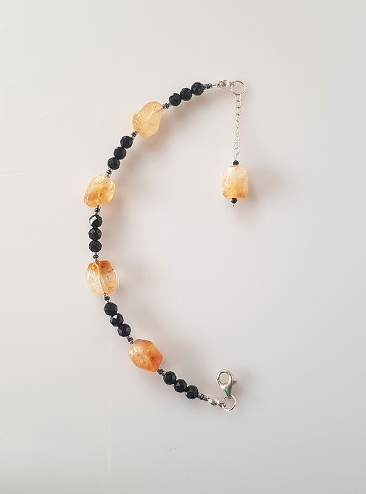 bransoletki z kamieni naturalnych Bransoleta  z Cytrynem i Turmalinem