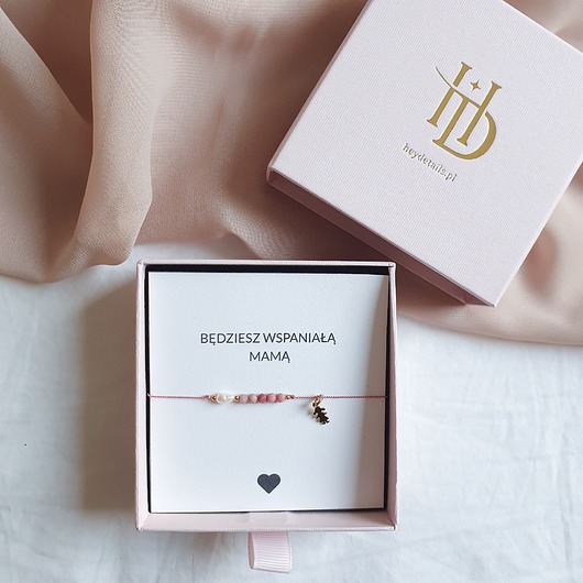 bransoletki na sznurku Bransoletka dla Przyszłej MAMY Będziesz Wspaniałą Mamą
