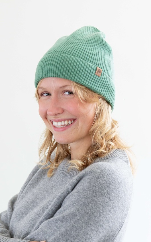 czapki damskie GAZELA RWS - Lekka Czapka Szałwiowy 100% Wełna Merino RWS