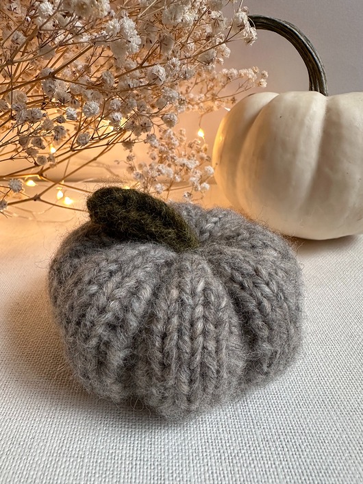 dodatki - różne Dynia ozdobna handmade, średnia, kolor szary - 1 szt.