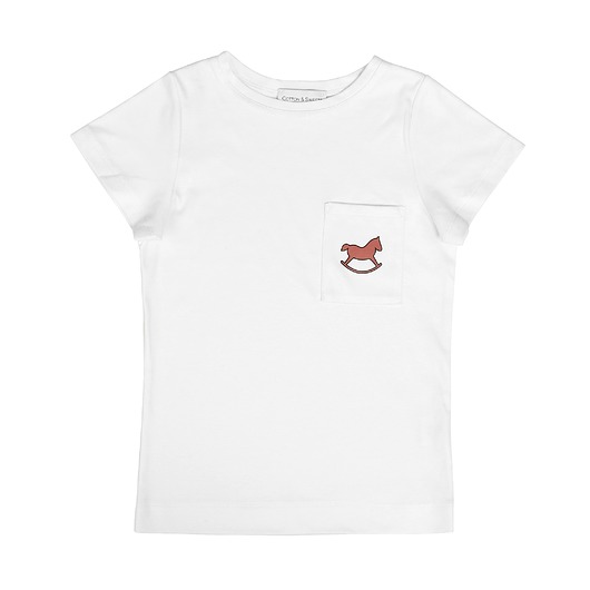 t-shirty dla dziewczynki T-shirt dziecięcy Premium Logo karmelowe