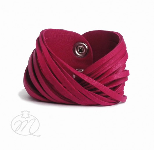 Bransoleta skóra fuksja głęboka TWISTed Mikashka