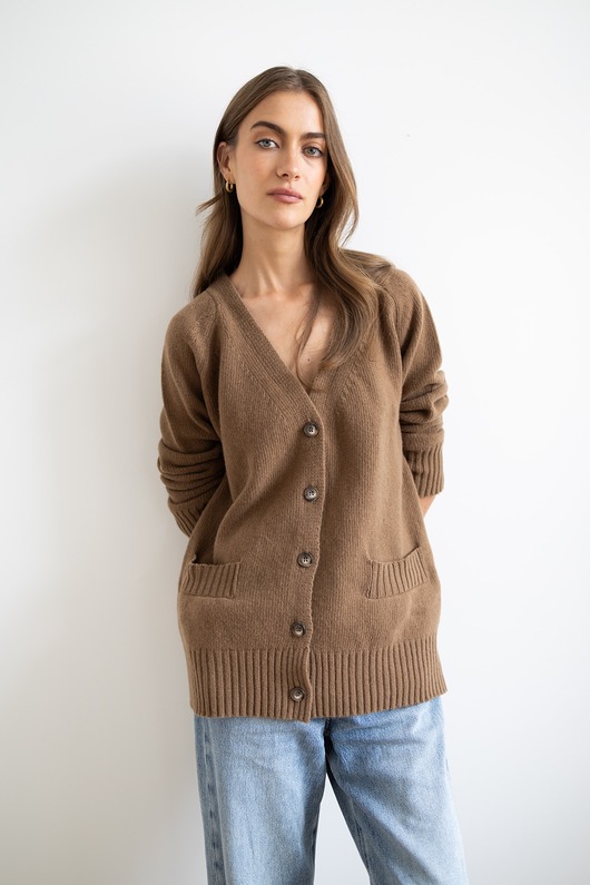kardigany damskie Kardigan Taylor orzechowy